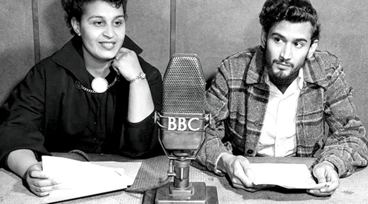 Pauline Enriques and Samuel Selvon reading scripts at the BBC, 1952 © BBC/UK Government (public domain)